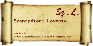 Szentpéteri Levente névjegykártya